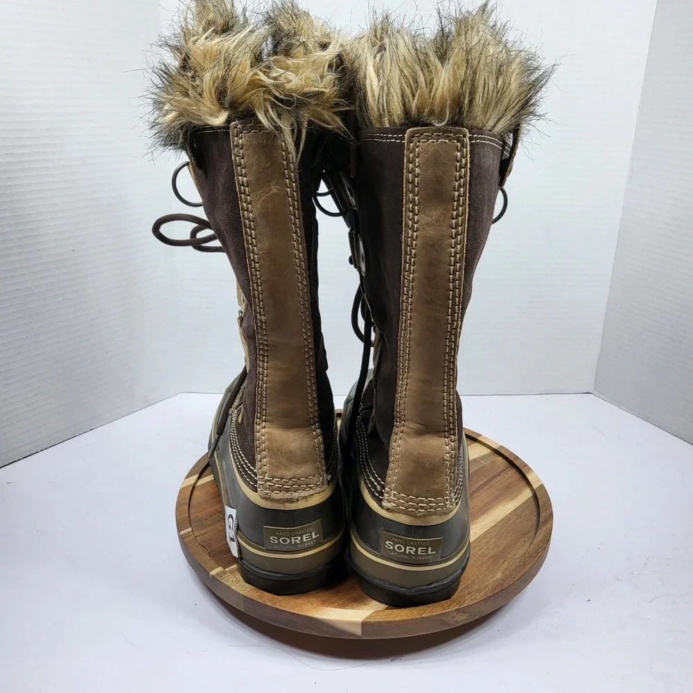 Sorel Joan of Arctic Women 9 Brown Excellent Waterproof Snow Boots NL1540-248
